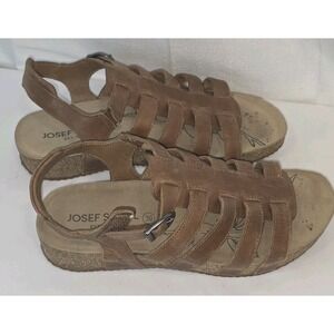 Josef Seibel Womens Tonga 81 Brown Leather Gladiator Sandals Size EU 39 US 8.5